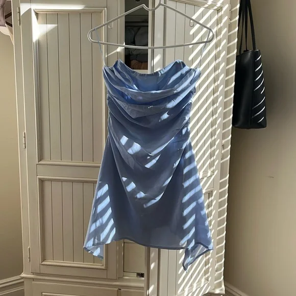 Dresses | Strapless Light Blue Mini Dress | Poshmark